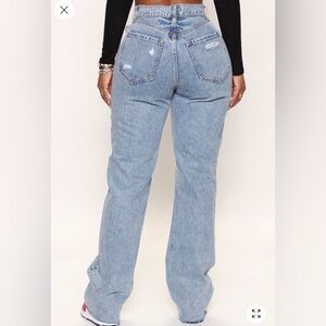 Fashion nova 90s ripped straight leg jeans